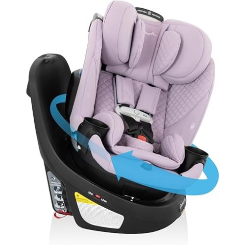 Evenflo Revolve360 Slim 2-in-1 Rotating Car Seat with Green & Gentle Fabric (Agate)
