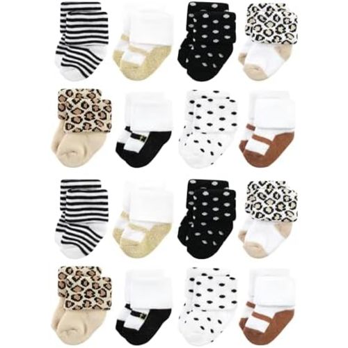 Hudson Baby Unisex Cotton Rich Baby Terry Socks 16-Pack