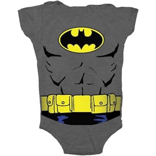 TV Store Batman Uniform Costume Charcoal Gray Snapsuit Infant Onesie Baby Romper