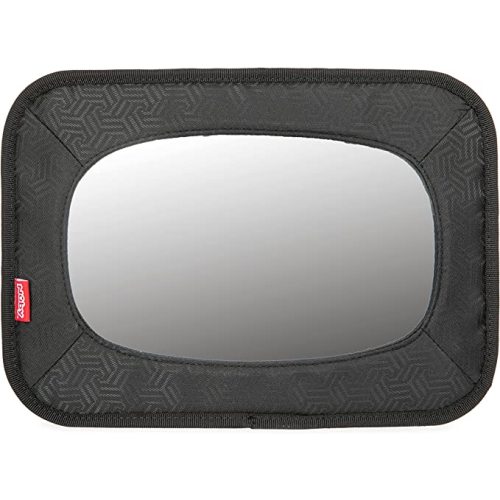 Nuby Backseat Baby Mirror with Fully Adjustable Straps, Shatter Resistant, Installs in Seconds, Black