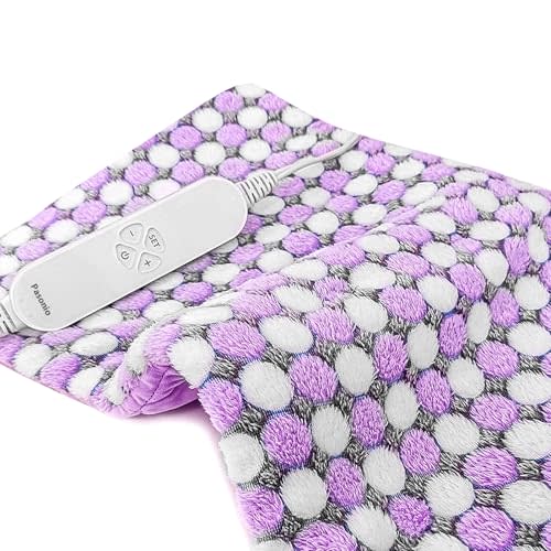Pasonio Full Weighted Electric Heating Pad for Back Pain, Cramps, Relief - Auto Shut Off - 2.3lb Heat Pad with Moist & Dry Heat Therapy Options - Hot Heated Pad - (XL 12"x24") - PYQ0Z