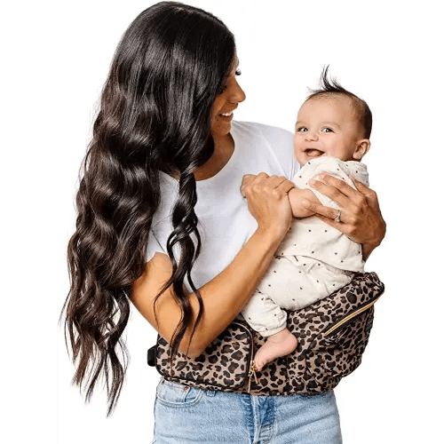 Tushbaby - Safety-Certified Hip Seat Baby Carrier - Mom’s Choice Award Winner, Seen on Shark Tank, Ergonomic Carrier & Extenders for Newborns & Toddlers (Carrier, Leopard)
