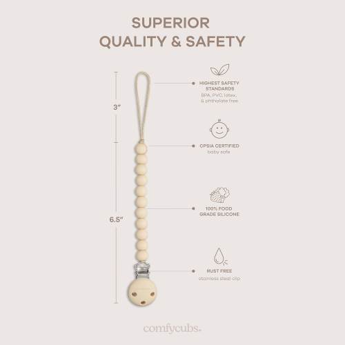 Pacifier Clip for Boys and Girls by Comfy Cubs