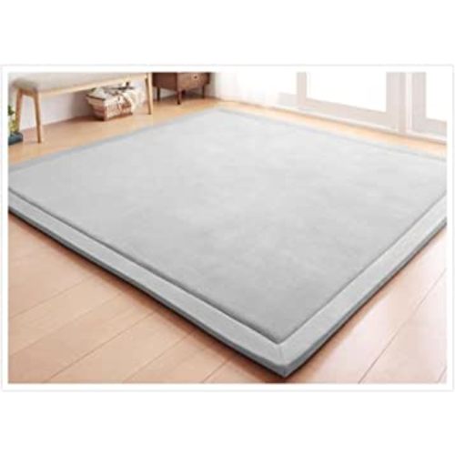 Loartee Nursery Crawling Rug and Play Mat - Velvet Coral (5.0'x 6'8", Gray) for Toddler Exercise