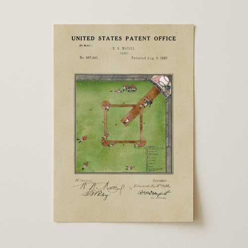 Baseball Field Patent Print (1887)