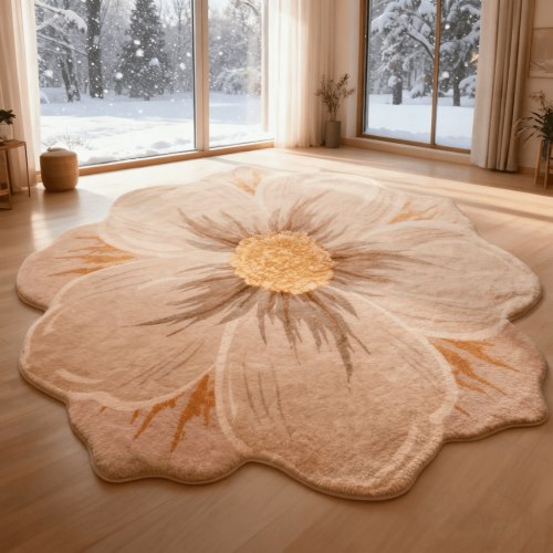 MEHOOM 3ft Floral Soft Fluffy Round Area Rug , Soft Vintage Shag Rugs For Kids, Toddlers,Washable Non-Slip Circle Carpet For Living Room Dining Room Bedroom & Game Room,Ideal Birthday Gift,Pink