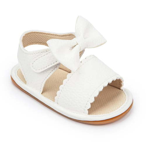 Meckior Baby Girls Sandals Rubber Sole Infant Summer Bow-Knot Shoes for First Walker 0-18 Months