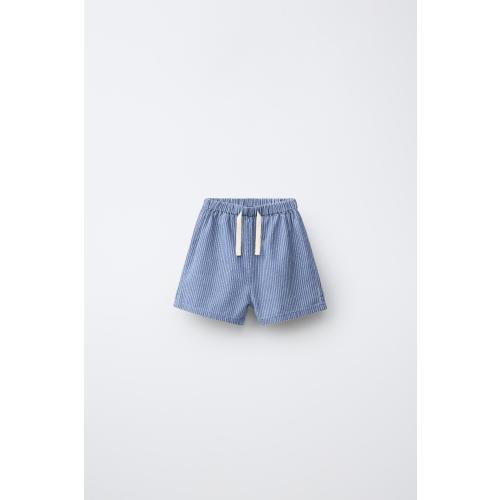Size 3-6 months STRIPED SHORTS - Bluish