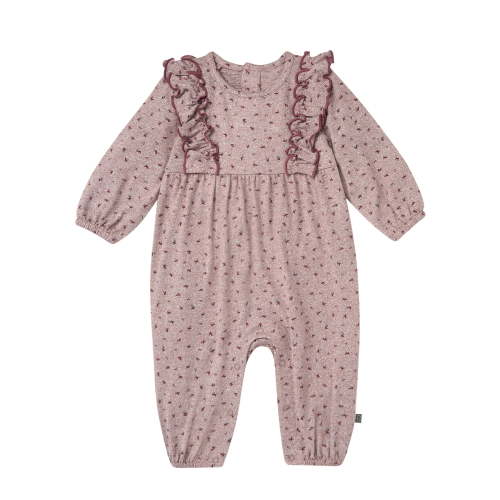 Modern Moments by Gerber Baby Girl Long Leg Romper with Ruffle Detail, Sizes 0/3 Months - 24 Months