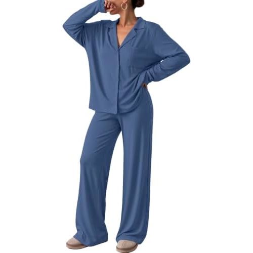 Trendy Queen Women Pajamas Set Sleepwear Fall 2 Piece Soft Lounge Pjs