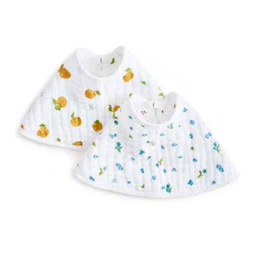 organic cotton muslin burpy bibs 2 pack - Fresh Fruit