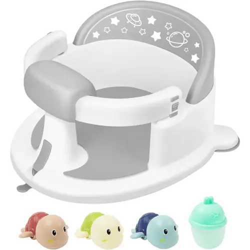 Baby Bath Seat for Babies 6 Months & up,Baby Bathtub Chair,Non-Slip Toddler Bath Support,Sit Up Bath Seat for Baby,Safe Infant & Newborn Bathtub Chair with Soft Cushion,Gray