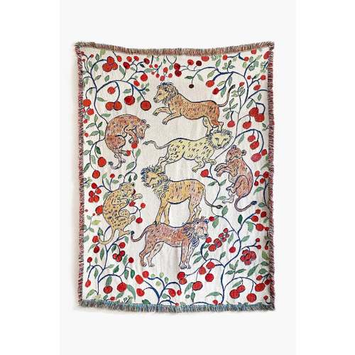Pomegranate Lions Blanket | Olivia Wendel
