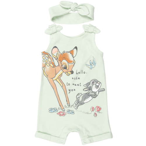 Disney Bambi Toddler Girls' Sleeveless Romper and Headband Set Thumper Green