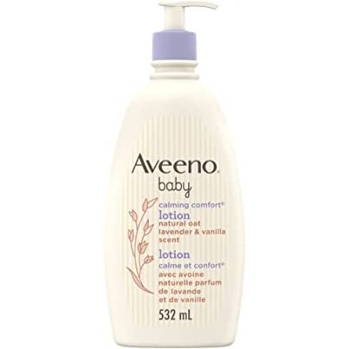 Aveeno Baby Calming Comfort Moisturizing Lotion with Relaxing Lavender & Vanilla Scents, Non-Greasy Baby Body Lotion, Natural Oatmeal & Dimethicone, Paraben- & Phthalate-Free, 532mL