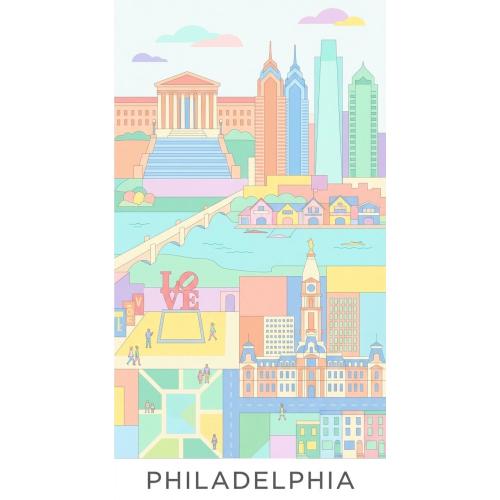 Colorblocked Philly wall art