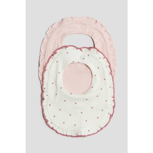 2-PACK RUFFLE-TRIMMED JERSEY BIBS