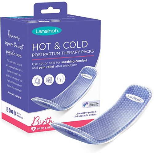 Lansinoh Hot and Cold Pads for Postpartum Essentials, Purple, 2 Count