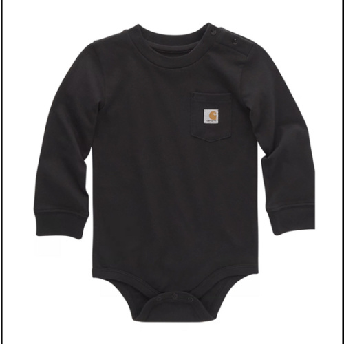 Carhartt Baby Unisex Long-Sleeve Pocket Bodysuit, 6M,Caviar Black at Tractor Supply Co