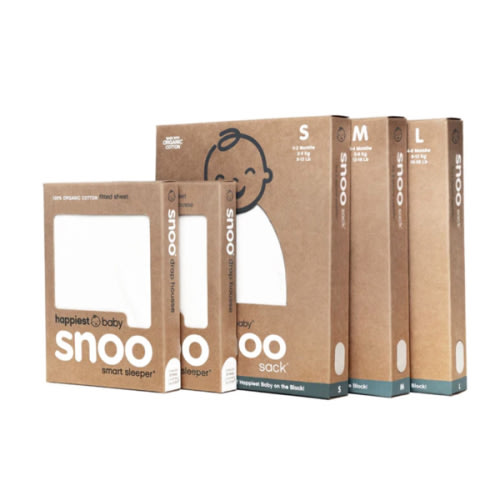SNOO WHITE Sleep Sack Bundle in Small, Medium, Large Sizes and Sheets – Happiest Baby