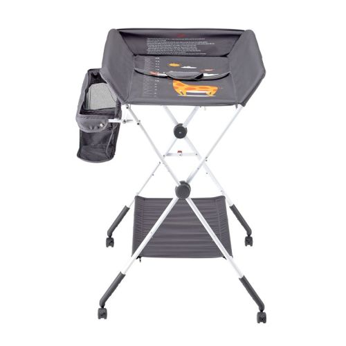 VEVOR Baby Changing Table, Foldable Diaper Change Station with Side Basket,Lockable Wheels, Multi-Functional Storage Organizer Nursery,Dark Gray