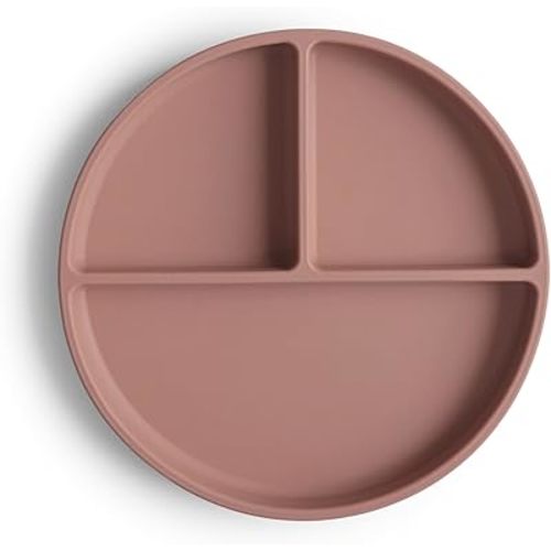 mushie Silicone Suction Plate | BPA-Free Non-Slip Design (Cloudy Mauve)