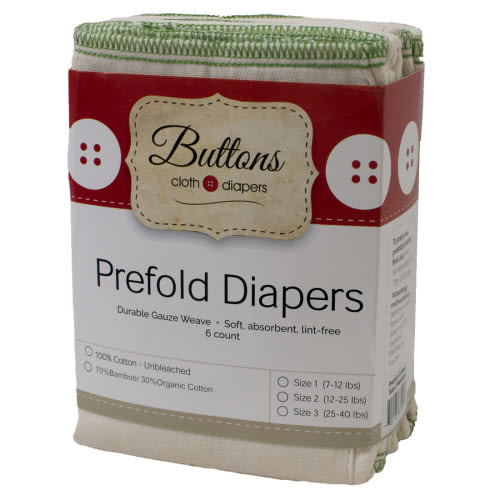 Buttons Prefolds 6 Pack