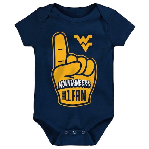 Newborn & Infant Navy West Virginia Mountaineers #1 Fan Foam Finger Bodysuit