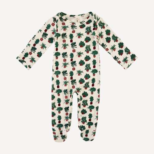 long sleeve lap neck footie | housplants | bamboo – kate quinn