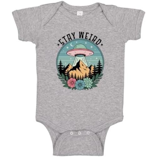 Stay Weird Alien UFO Baby One Piece Bodysuit Or Toddler Shirt Funny Spaceship Baby Outfit