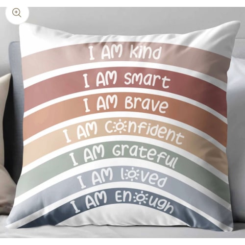 I Am Kind, Smart, Brave, Personalized Positive Affirmations, Custom Pillow, Gift for Self-love Advocates – ALMAGEMS