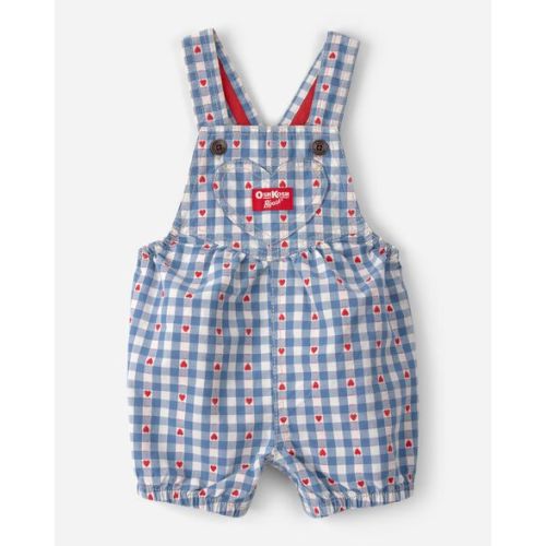 Baby Girl Heart Print Denim Shortall - OshKosh B'gosh | Carter's