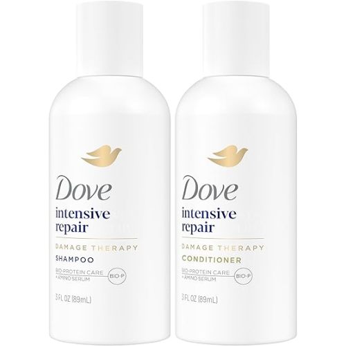 Dove Travel Essentials Shampoo and Conditioner Set – Dove Nutritive Solutions Intensive Repair for Damaged Hair, 3 Oz Ea