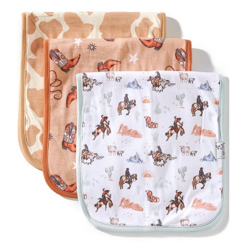 Copper Pearl Baby Boys Boone Western Print Burp Cloths 3-Pack