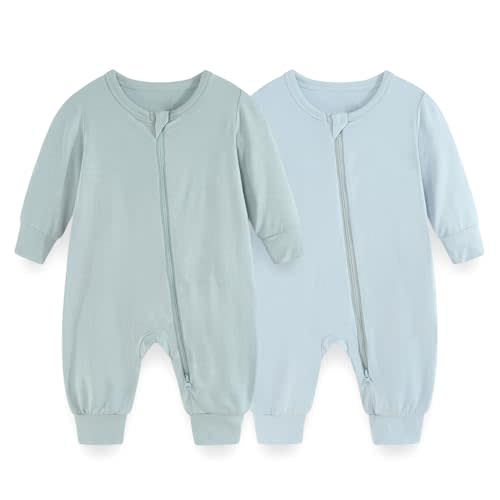 JELYLOVE Unisex Rayon Made from Bamboo Zipper Baby Boy Girl Rompers 2 Pcak Long Sleeve Infants Jumpsuits New Born Clothes