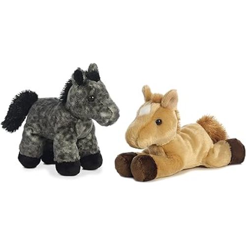 Aurora World Mini Flopsie Plush Horses | Prancer and Storm 8 Bundle