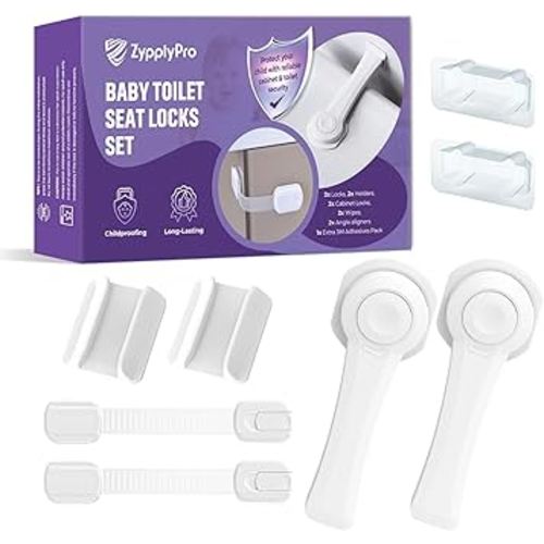 Baby Proofing Toilet Seat Locks (2-Pack) – Ideal Baby Proof Toilet Lid Locks - Easy Installation Toilet Locks Set - No Tools Required