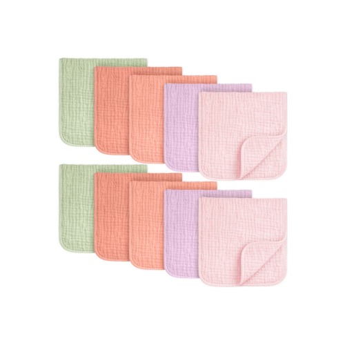 10-Pack Lyra Muslin Burp Cloths, One Size