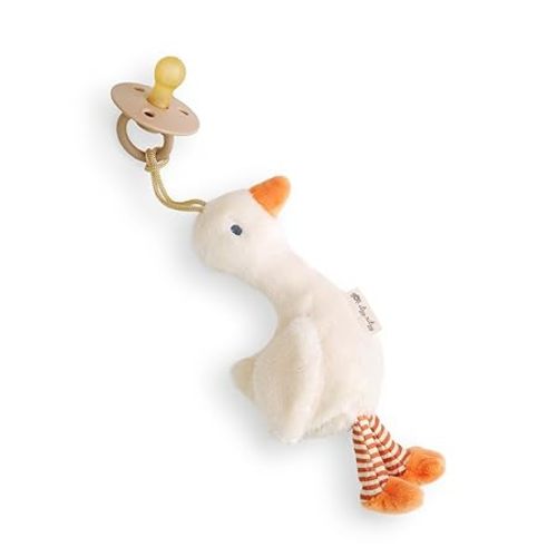 Itzy Ritzy Pacifier & Lovey Set - Natural Rubber Pacifier with Plush Goose