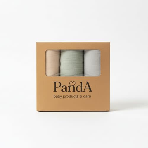 Muslin Swaddle Blankets for Baby, Set of 3, 47x43 in (120x110 cm), 70% Bamboo Rayon & 30% Cotton, Soft & Breathable, Oeko-TEX® Certified