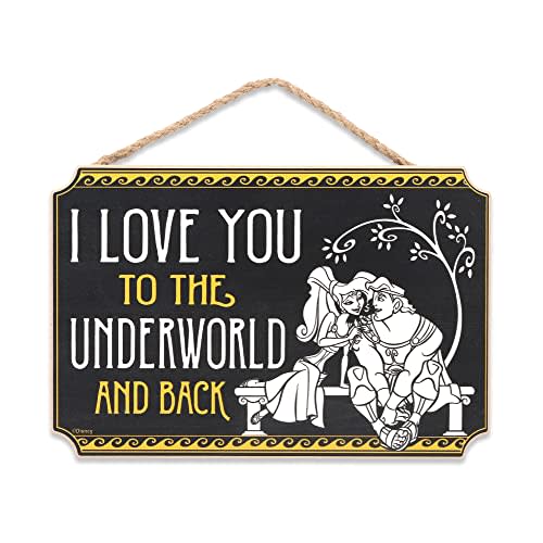 Disney Hercules Hanging Wood Wall Decor - I Love You To the Underworld and Back - Hercules Wall Art for Bedroom or Movie Room