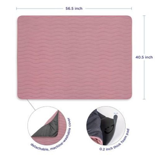 Ubbi Baby Play Mat with Soft Washable Cover - Fig Blossom/Pink