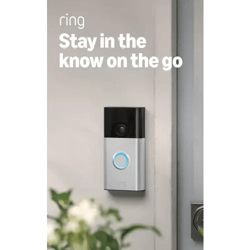 Ring Battery Doorbell, Home or business security with Head-to-Toe video, Live View with Two-Way Talk, and Motion Detection & Alerts, Satin Nickel