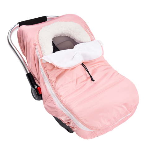 Beavtaens Winter Baby Car Seat Cover, Warm Cozy Breathable, Watreproof Carseat Canopy for Girls, Pink