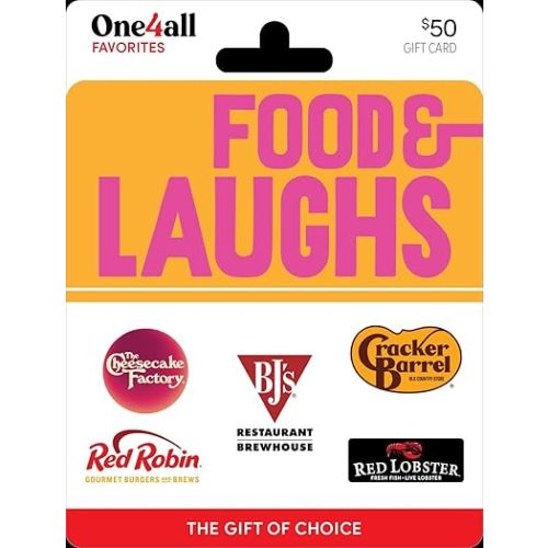 One4all Food & Laughs Physical Gift Card - $50