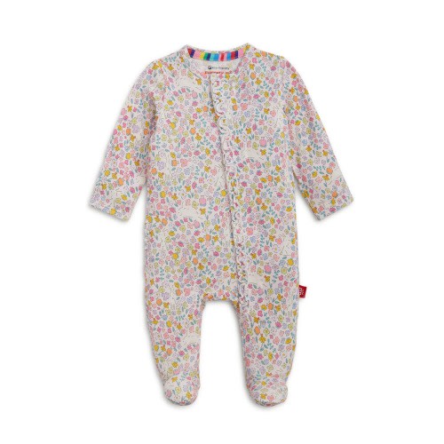 Bunny Blossom Magnetic Convertible Footie, 6-9M