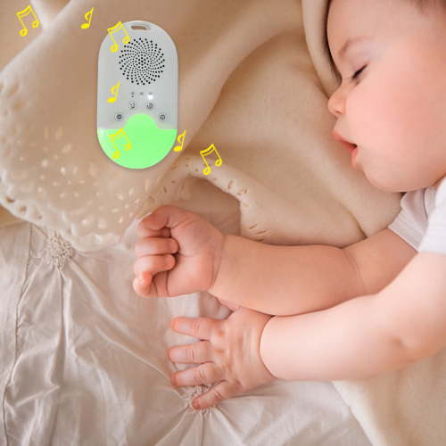 Qaailabf Portable White Noise Sound Machine | Sleep Aid Noise Canceling for Kids & Adults | Cordless Rechargeable | Multiple Sounds | Compact Travel Size | Gift-Ready | White | 4.92x2.76x1.38 Inches