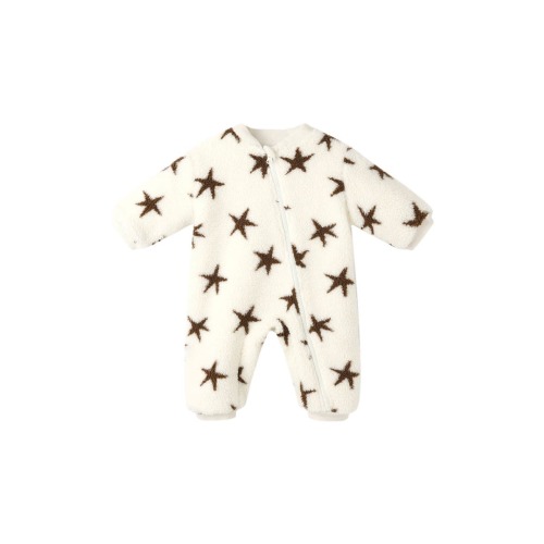 Star Print Fleece Footie, 3-6M