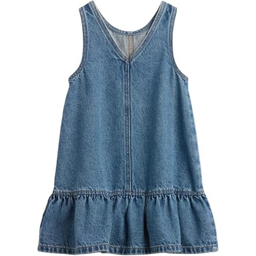 GAP Baby-Girls Denim Jumper, Medium Wash, 6-12 Months