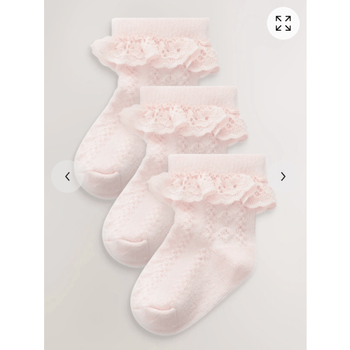 Pink Lace Baby Socks 3 Pack